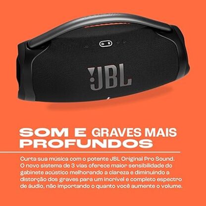 JBL Caixa de Som, Boombox 3, Bluetooth, À Prova D'água e Poeira - Preto - Image 2