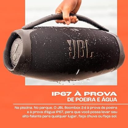 JBL Caixa de Som, Boombox 3, Bluetooth, À Prova D'água e Poeira - Preto - Image 3