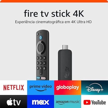 Fire TV Stick 4K | Streaming com Dolby Vision/Atmos e suporte a wi-fi 6 | Com Alexa e comandos de TV