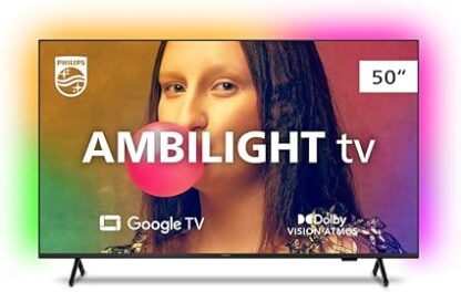 Smart TV Philips Ambilight 50" 4K 50PUG7908/78, Google TV, Comando de Voz, Dolby Vision/Atmos, VRR/ALLM, Bluetooth